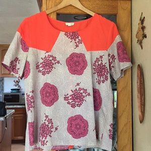 Button back boxy blouse short sleeve